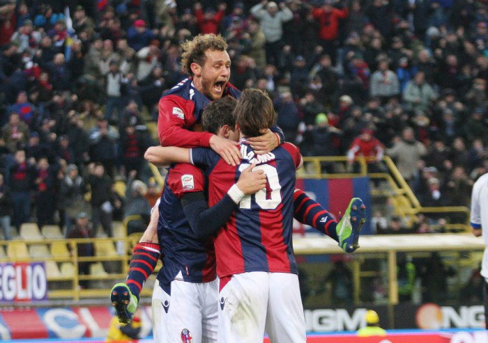 古巣に配慮してかガッビアディーニはあまり喜ばず　© Bologna FC