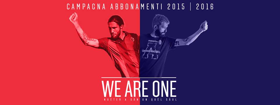 2015-2016シーズン、ボローニャのスローガンは WE ARE ONE © Bologna FC