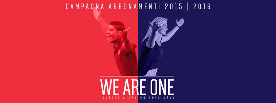 2015-2016シーズン、ボローニャのスローガンは WE ARE ONE © Bologna FC